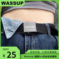 WASSUP retro made of old canvas belt mens automatic buckle tooling jeans with year light man 100 lap belt lady