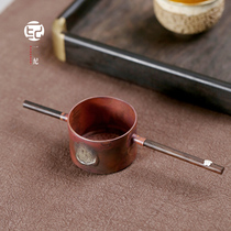 Japanese handmade long handle gilded silver copper insulation tea filter tea filter kung fu tea set tea ceremony accessories