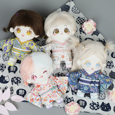 taobao agent Cotton doll, clothing, bathrobe, dress, floral print, 20cm