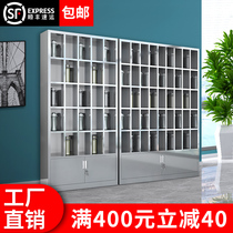 Stainless steel cup cabinet Employee multi-grid cabinet placement cabinet Factory workshop teacup shelf Pantry storage cup cabinet