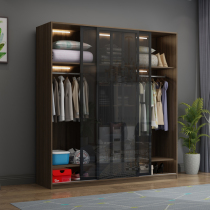 Custom wardrobe sliding door Nordic bedroom simple modern economical glass door sliding door locker Large wardrobe