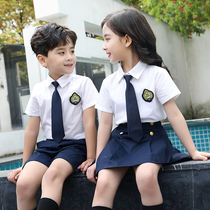 British style kindergarten garden uniform Summer men and women children pure cotton graduation performance College class uniform Primary school uniform