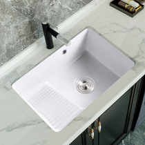Balcony ceramic laundry basin with washboard deepening integrated large laundry pool single basin basin laundry sink