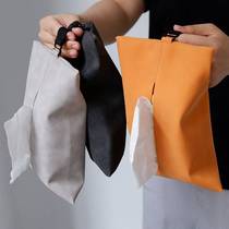 High-end car tissue set solid color pumping box car tissue bag bedroom dormitory living room toilet paper storage bag