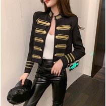 Fashion foreign style Net Red personality short coat Korean version of loose retro stand neck jacket jacket coat womens tide new (