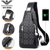DAOAMARNI new leather mens chest bag fashion single shoulder chest messenger bag mens casual shoulder bag tide brand