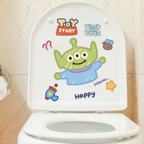 Cute Three-Eyed Paparazzi Toilet Sticker Waterproof Toilet Creative Personality Bathroom toilet lid No mark Decorative Sticker