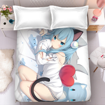 Come to the picture to customize the otaku two-dimensional cat feather around the animation single student dormitory upper and lower bed sheets