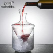 Policy guide fashion crystal glass decanter Japanese wine ice machine home cone curling bottle quick ice wine bucket