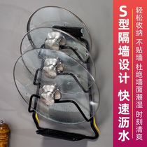 Pot cover rack Wall-mounted kitchen rack Wall storage rack Kitchen supplies space aluminum pot cover rack without punching