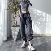 Wide legs gray sports pants children 2021 new spring and autumn loose straight thin summer casual leg pants tide