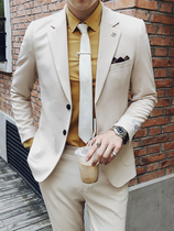 White suit mens suit Korean version of the trend slim summer thin casual formal host mens suit jacket