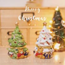 Drawer retro Christmas tree ceramic jewelry box jars ornaments birthday holiday gifts jewelry box storage box gift