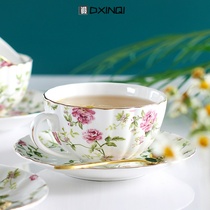 European coffee cup set Female small luxury household simple elegant high-end cute small fresh ceramic flower tea cup