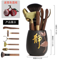 Tea ceremony six gentlemen combination whole set kung fu tea set spare parts bamboo tea tea clip tweezers solid wood quality