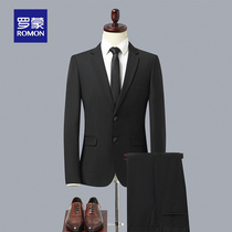 Romon suit suit suit men Business casual suit jacket professional dress top groom groom wedding dress