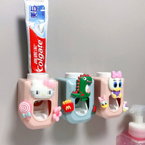 Japan imported JHMO creative cartoon lazy toothpaste extrusion toothbrush holder Automatic toothpaste extrusion set cute and light
