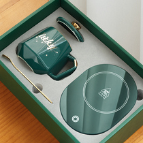 Constant temperature Cup creative personality trend mug with lid spoon ceramic coffee cup Home Office couple water Cup