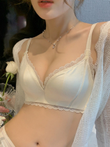 Manife non-marking lingerie womens underwire thin summer breast small set with breast adjustment