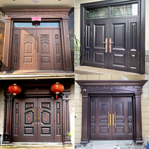 Villa door double door custom zinc alloy door into the door Country household four-open door simulation copper door