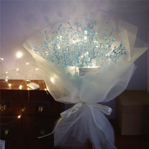 We handmade ins style net red handmade babys breath bouquet diy material bag lamp birthday gift for boyfriend and girlfriend