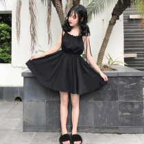 Summer dress women Korean version of hipster high waist slim suspender dress dress 2021 New strapless student black dress