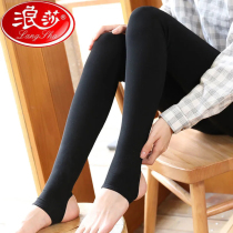 Langsha leggings womens pantyhose medium thick spring autumn winter thin velvet foot black flesh color plus velvet thick stockings autumn