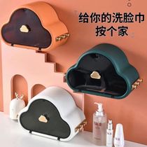 Cloud wash towel rack toilet storage box wall-mounted non-perforated cleanser bathroom hanger subnet Red