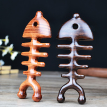 Massage comb natural Ebony sandalwood comb sandalwood head Meridian comb anti Fishbone hair loss big wide tooth round comb