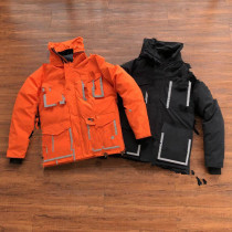Four pockets on the chest two-color down jacket 280601