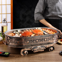 Net red roast fish tray multi-purpose household grilled fish shop stove rectangular commercial non-stained pot seafood big coffee special pot
