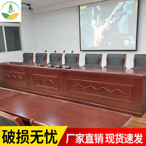 Conference podium podium long table custom rectangular host table wooden factory direct sales