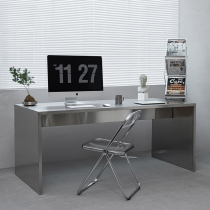 Modern simple stainless steel desk Nordic light luxury decorative table small apartment home computer desk writing table