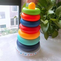 New stacked music cup baby children educational toys boys and girls 3 babies 0-1-2 one year old colorful ring music Rainbow