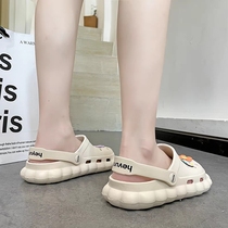 Pregnant women slippers out of the summer soft bottom two wear bag head semi-support non-slip hole shoes women loose edema Joker