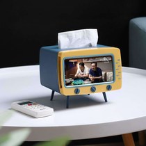  New tissue box living room creative paper box cute home mobile phone bracket chasing drama multi-function desktop storage box