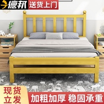  Wrought iron bed Double bed 1 5 meters iron frame bed Light luxury single small apartment 1 2m thickened reinforced rental room iron bed