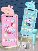 Childrens neck mini mobile phone toy fake girl 2021 new model simulation touch screen baby baby sound