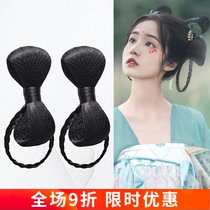 Ancient costume wig cute girl bun hair package meet dragon fireflies with the same style can be a simple and easy to match hairstyle