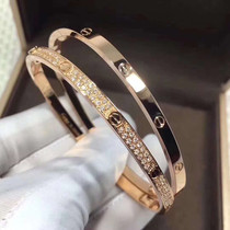  Classic diamond-encrusted bracelet 18K rose gold yellow gold wide and narrow version of the couple men and women bracelet