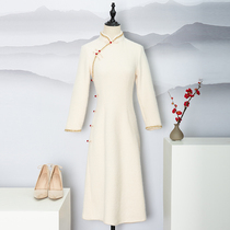 Improved cheongsam Young temperament dress female celebrity thick warm 2021 new autumn and winter fashion retro