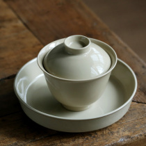 Grass wood ash trumpet three Cai Cup kung fu tea set Tea Tea Tea hand grab Bowl single cover Bowl customization