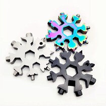 Douyin with multifunctional snowflake wrench octagonal shape multi-purpose gadget 18 in one outdoor portable