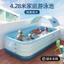 Large inflatable swimming pool childrens home foldable indoor outdoor adult child baby shade family swimming pool