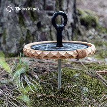 Thous Winds solid wood mosquito coil outdoor home black walnut wooden tray with gray tray rack sandalwood repellent