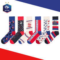 European Cup FFF French football team France imported Happy Socks joint color sports leisure tide Socks