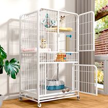  Cat cage with toilet One-piece two-story household adult cat super large free space Three cats villa large luxury