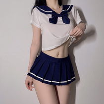 queen cat breeder navy style suit skirt female summer JK uniform genuine student sexy sailor suit upskirt
