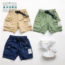 Childrens pants summer small children cotton casual pants pants 2021 thin overalls boys shorts tide