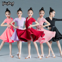 Children Latin dance Costume Girls Test Class competition Training Conqueror Latino Practice Suits Latin Dance Dress Subdivided